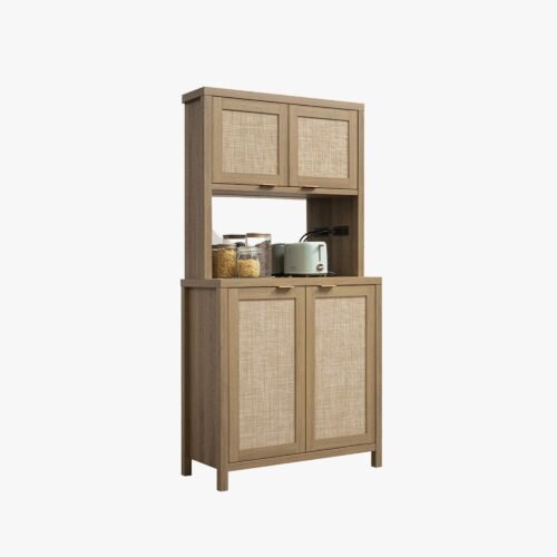 Savanna Pantry Cabinet.Rattan Door